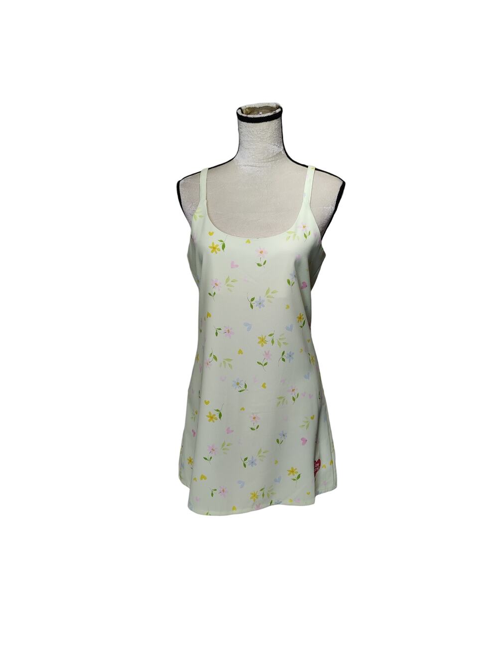 NWT Samii Ryan BSR x Care Bears Sz M Sweetness Green Slip Dress Floral